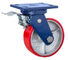 عجلة حديد من مادة البولي يوريثين فائقة التحمل بعجلات حمراء من البولي يوريثان 700 كلغ